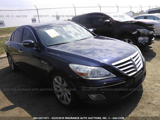 KMHGC46E79U046796 - 2009 HYUNDAI GENESIS 3.8L BLUE photo 1