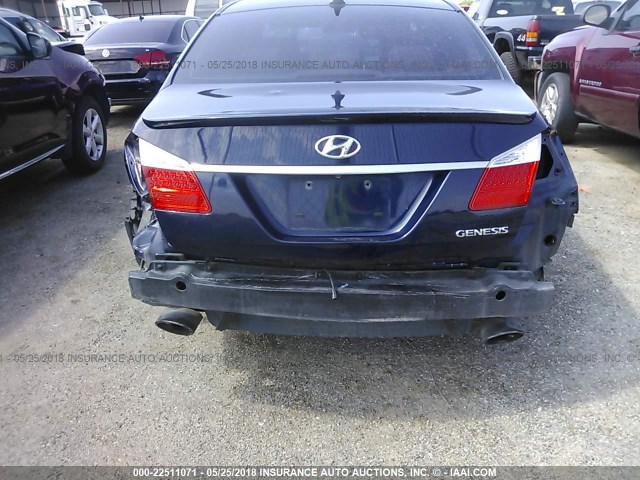 KMHGC46E79U046796 - 2009 HYUNDAI GENESIS 3.8L BLUE photo 6