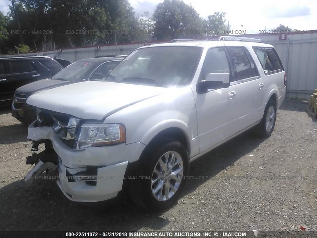 1FMJK1KT9GEF36174 - 2016 FORD EXPEDITION EL LIMITED WHITE photo 2