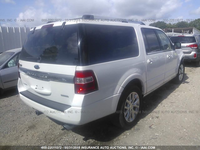 1FMJK1KT9GEF36174 - 2016 FORD EXPEDITION EL LIMITED WHITE photo 4