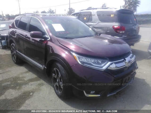 2HKRW2H99HH674697 - 2017 HONDA CR-V TOURING BURGUNDY photo 1