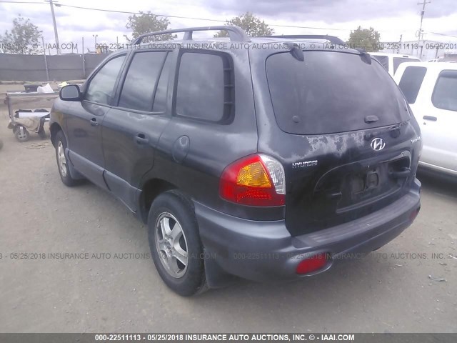 KM8SB12B62U243388 - 2002 HYUNDAI SANTA FE GL BLACK photo 3