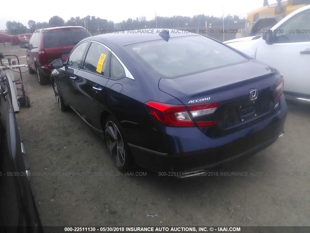 1HGCV2F91JA032128 - 2018 HONDA ACCORD TOURING BLUE photo 3