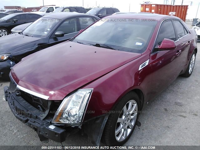 1G6DV57V480205403 - 2008 CADILLAC CTS HI FEATURE V6 RED photo 2