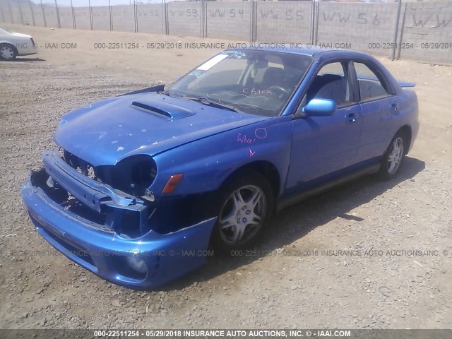 JF1GD29633G511306 - 2003 SUBARU IMPREZA WRX BLUE photo 2