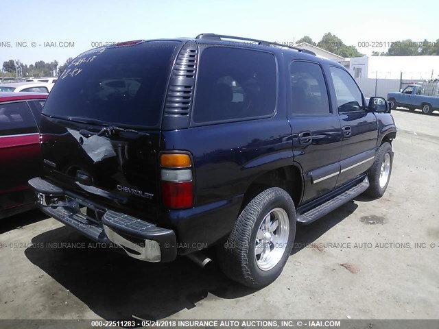 1GNEC13V74J182488 - 2004 CHEVROLET TAHOE C1500 Dark Blue photo 4