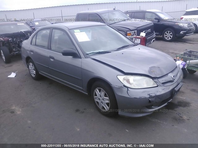 1HGES16395L022092 - 2005 HONDA CIVIC DX VP GRAY photo 1