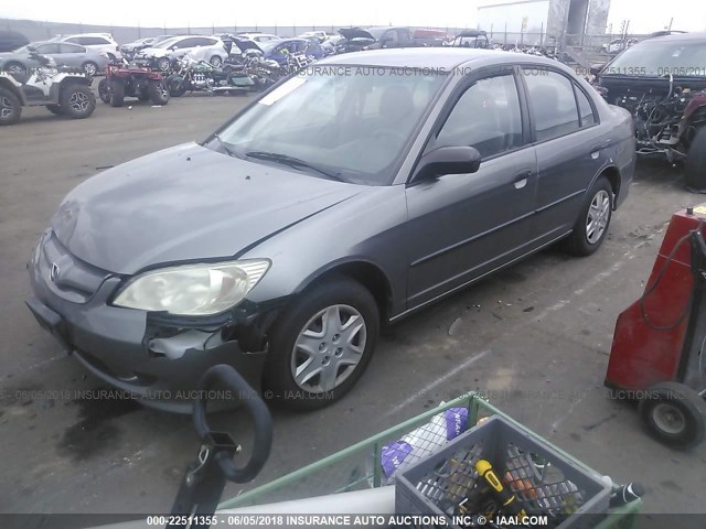 1HGES16395L022092 - 2005 HONDA CIVIC DX VP GRAY photo 2