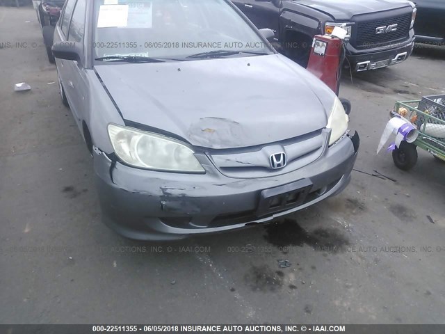 1HGES16395L022092 - 2005 HONDA CIVIC DX VP GRAY photo 6