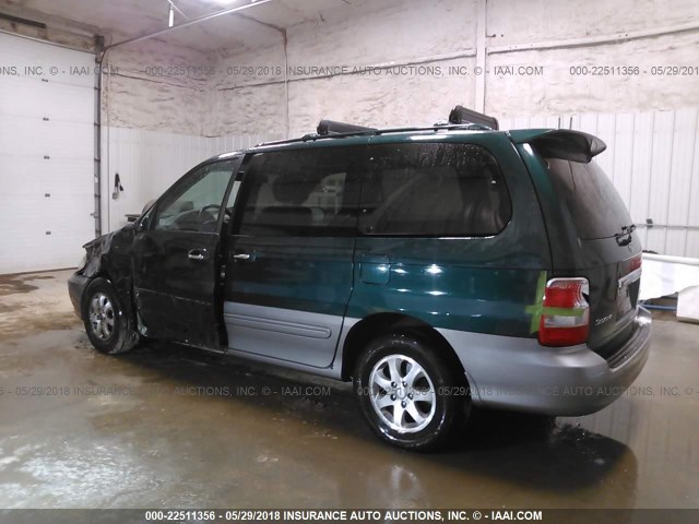 KNDUP131356632079 - 2005 KIA SEDONA EX/LX GREEN photo 3