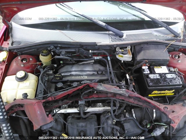 3FAFP31N65R162178 - 2005 FORD FOCUS ZX3 RED photo 10