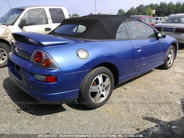 4A3AE45G55E026958 - 2005 MITSUBISHI ECLIPSE SPYDER GS BLUE photo 4