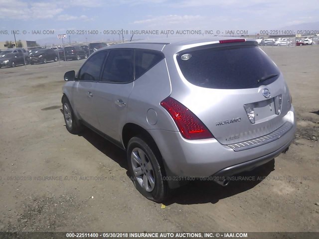 JN8AZ08T77W505067 - 2007 NISSAN MURANO SL/SE/S SILVER photo 3