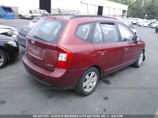 KNAFG526987199697 - 2008 KIA RONDO LX/EX ORANGE photo 4