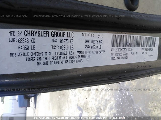 2C3CDYAG5CH146636 - 2012 DODGE CHALLENGER SXT SILVER photo 9