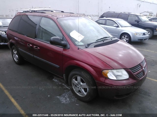 1D8GP45R57B247829 - 2007 DODGE CARAVAN SXT RED photo 1