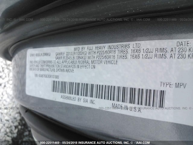 4S4BT63C656107885 - 2005 SUBARU BAJA TURBO GRAY photo 9