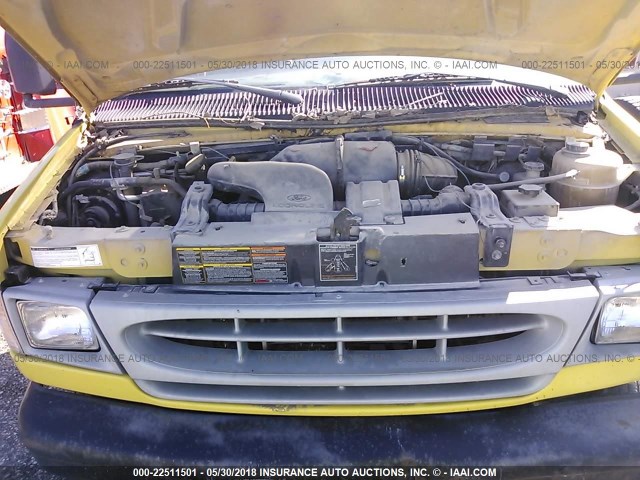 1FDWE37L3WHA96659 - 1998 FORD ECONOLINE E350 CUTAWAY VAN YELLOW photo 9