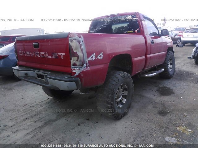 1GCEK14T64Z159066 - 2004 CHEVROLET SILVERADO K1500 RED photo 4