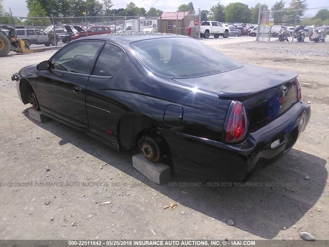 2G1WX12K949228092 - 2004 CHEVROLET MONTE CARLO SS BLACK photo 3