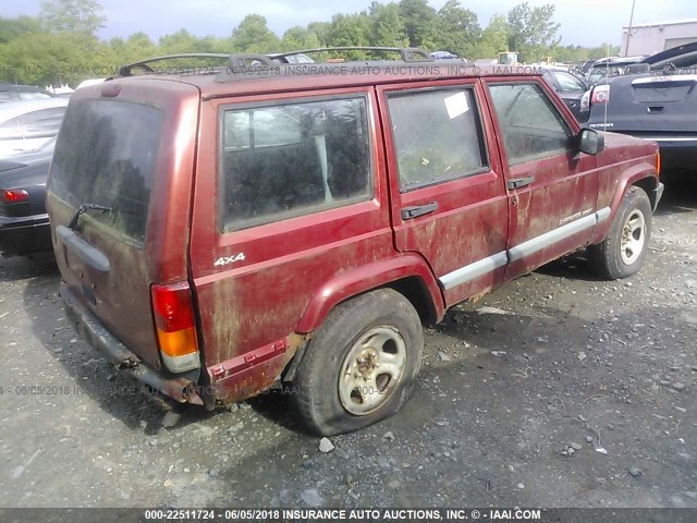 1J4FF68S8XL563382 - 1999 JEEP CHEROKEE SPORT/CLASSIC წითელი ფოტო 4