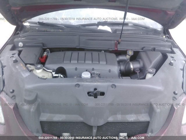 5GAKVBED2BJ121290 - 2011 BUICK ENCLAVE CXL წითელი ფოტო 10