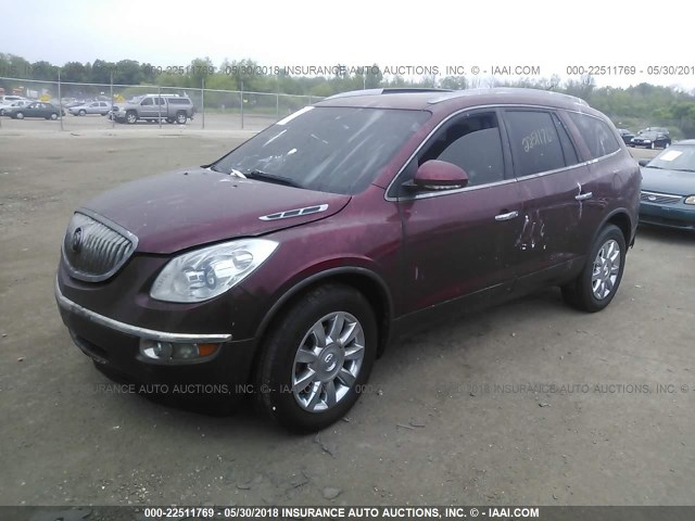 5GAKVBED2BJ121290 - 2011 BUICK ENCLAVE CXL წითელი ფოტო 2