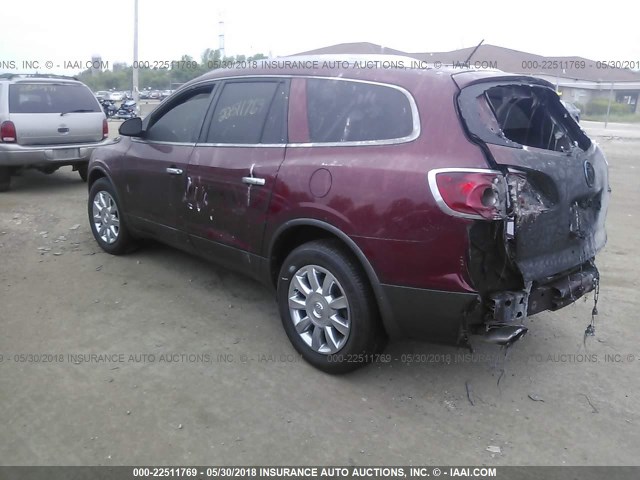 5GAKVBED2BJ121290 - 2011 BUICK ENCLAVE CXL RED photo 3