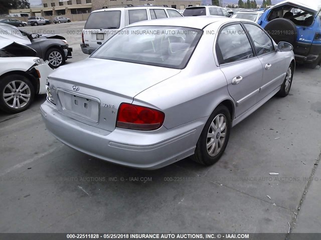 KMHWF35H83A880934 - 2003 HYUNDAI SONATA GLS/LX SILVER photo 4