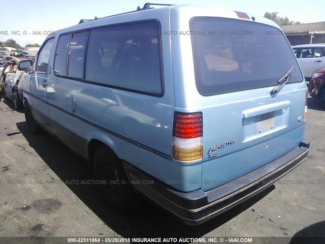 1FMDA31X9RZB15972 - 1994 FORD AEROSTAR BLUE photo 3