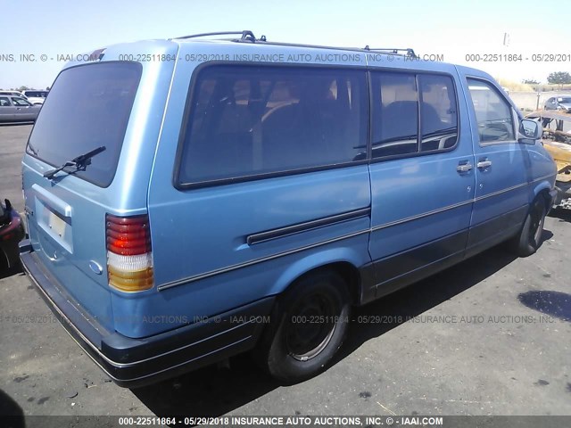 1FMDA31X9RZB15972 - 1994 FORD AEROSTAR BLUE photo 4