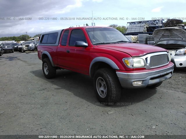 5TEWM72N42Z888836 - 2002 TOYOTA TACOMA XTRACAB RED photo 1