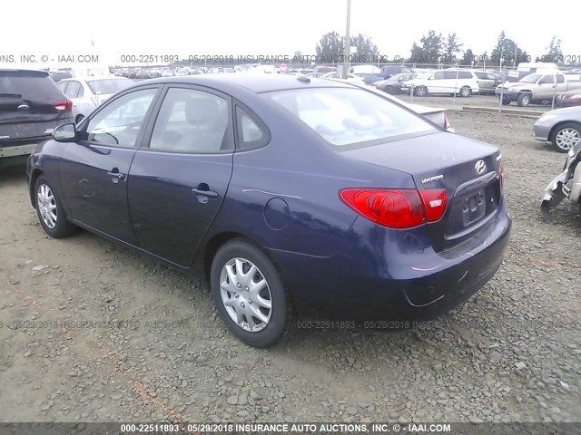 KMHDU46D58U482987 - 2008 HYUNDAI ELANTRA GLS/SE/LIMITED BLUE photo 3