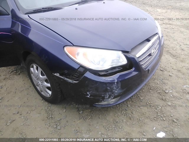 KMHDU46D58U482987 - 2008 HYUNDAI ELANTRA GLS/SE/LIMITED BLUE photo 6