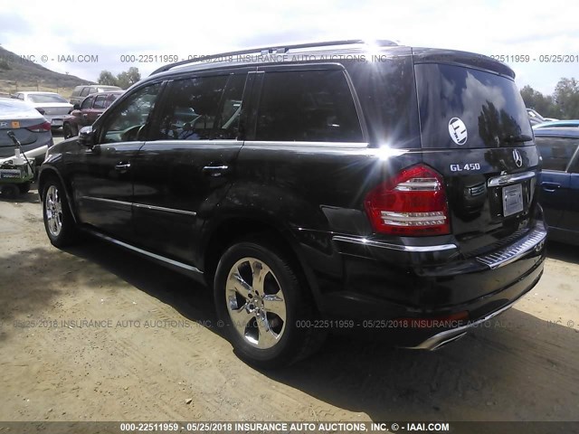 4JGBF7BE8BA650955 - 2011 MERCEDES-BENZ GL 450 4MATIC BLACK photo 3