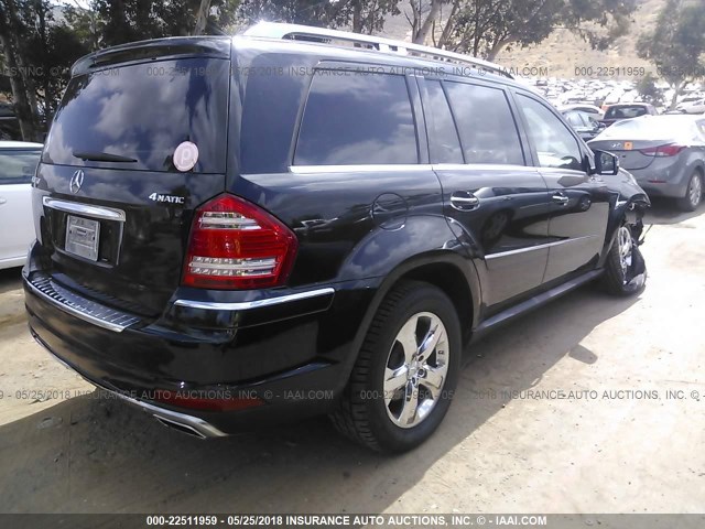 4JGBF7BE8BA650955 - 2011 MERCEDES-BENZ GL 450 4MATIC BLACK photo 4