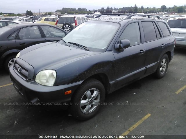 KM8SC73D45U880848 - 2005 HYUNDAI SANTA FE GLS/LX Dark Blue photo 2