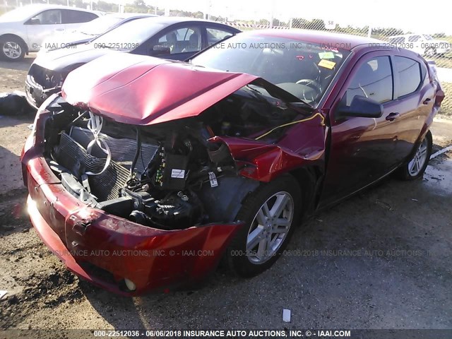 1B3LC56K38N293547 - 2008 DODGE AVENGER SXT RED photo 2