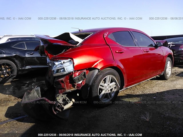 1B3LC56K38N293547 - 2008 DODGE AVENGER SXT RED photo 4