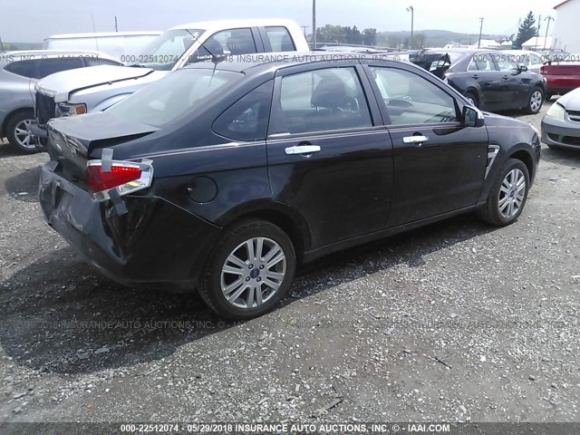 1FAHP35N88W297358 - 2008 FORD FOCUS SE/SEL/SES BLACK photo 4