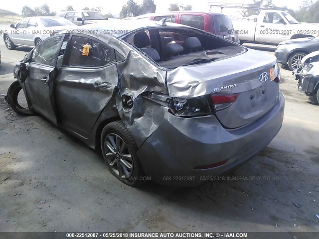 5NPDH4AE4EH507523 - 2014 HYUNDAI ELANTRA SE/SPORT/LIMITED GRAY photo 3