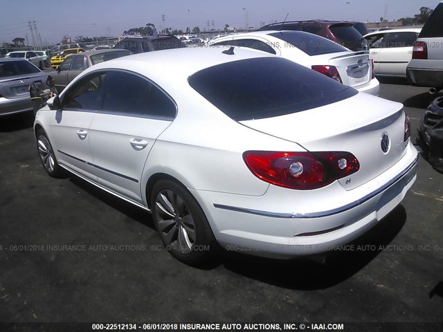 WVWMP7AN4AE557742 - 2010 VOLKSWAGEN CC SPORT WHITE photo 3