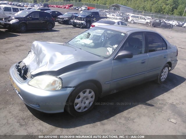 2HGEJ6610YH513487 - 2000 HONDA CIVIC SE Light Blue photo 2