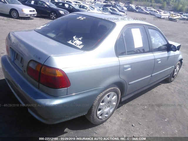 2HGEJ6610YH513487 - 2000 HONDA CIVIC SE Light Blue photo 4