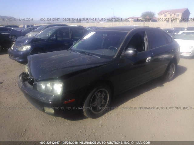 KMHDN55D12U065264 - 2002 HYUNDAI ELANTRA GLS/GT BLACK photo 2