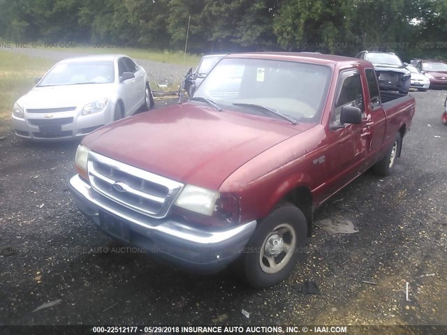 1FTYR14CXWTA82281 - 1998 FORD RANGER SUPER CAB RED photo 2