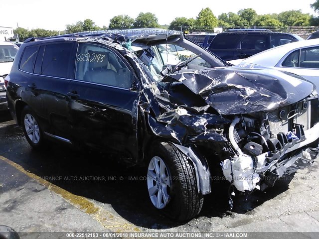 5TDZK3EH1CS084946 - 2012 TOYOTA HIGHLANDER SE BLACK photo 1