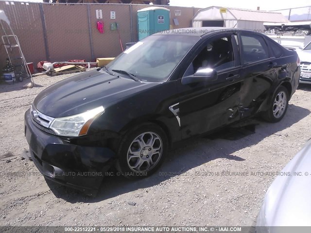 1FAHP35N98W185832 - 2008 FORD FOCUS SE/SEL/SES BLACK photo 2