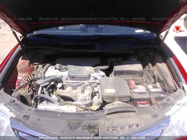 4T4BF1FK5CR190771 - 2012 TOYOTA CAMRY SE/LE/XLE წითელი ფოტო 10