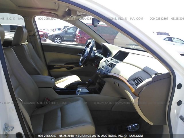 1HGCP36868A056779 - 2008 HONDA ACCORD EXL WHITE photo 5